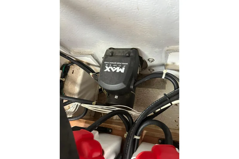 Slide: The Image of Engine compartment of 2011 Beneteau Swift Trawler 34 Fly with Max Power thruster. - 32