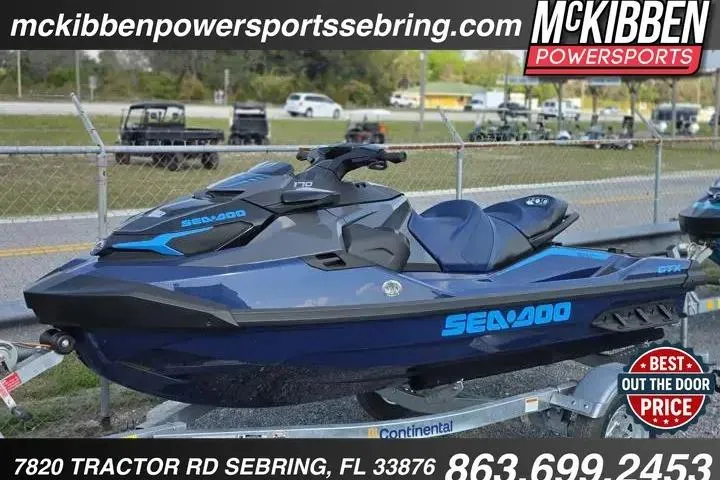 The Image of 2026 Sea-Doo GTX 170 jet ski displayed at McKibben Powersports Sebring dealership. - 0