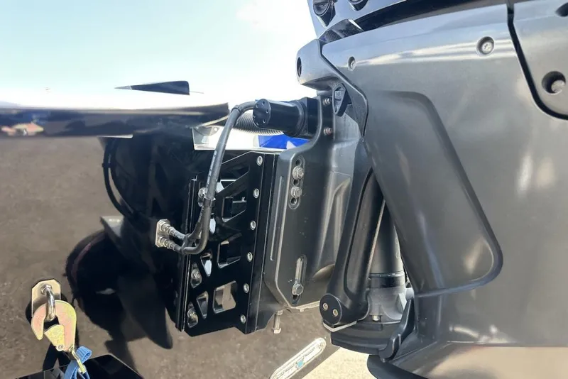 Slide: The Image of Close-up of a 2018 Wright Performance 420 boat engine component. - 18
