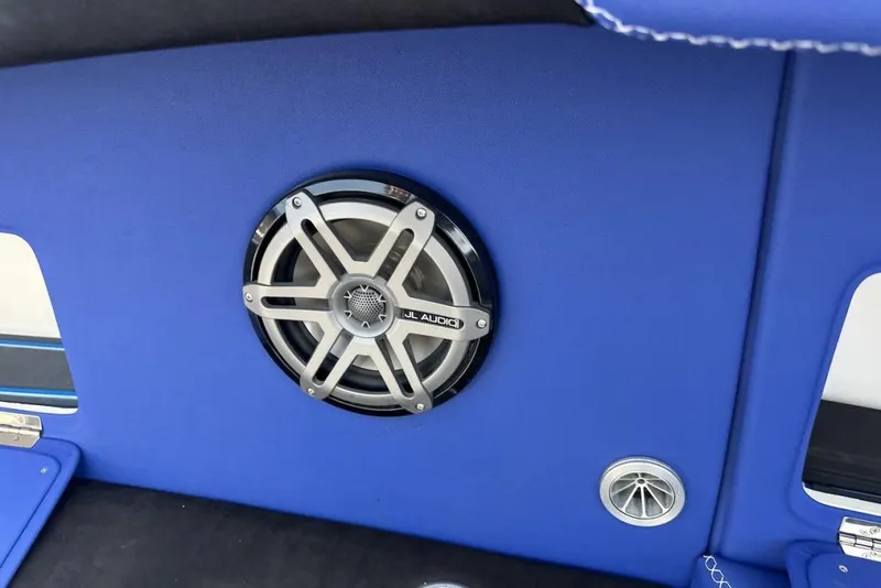 Slide: The Image of Blue interior of 2018 Wright Performance 420 with JL Audio speaker system. - 35