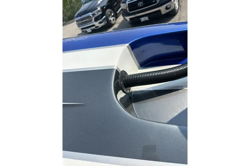 Slide: The Image of Close-up of a 2018 Wright Performance 420 boat detail with hose attachment. - 62