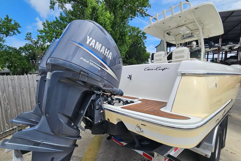 Slide: The Image of 2008 Chris-Craft Catalina 29 boat with Yamaha four-stroke engine on trailer. - 3