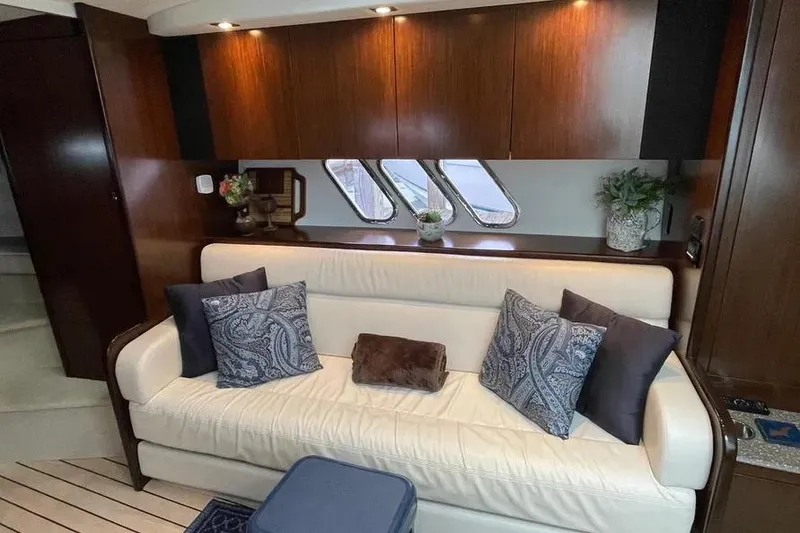 Slide: The Image of Luxurious interior of 2012 Cruisers Yachts 380 Express with elegant seating and decor. - 3