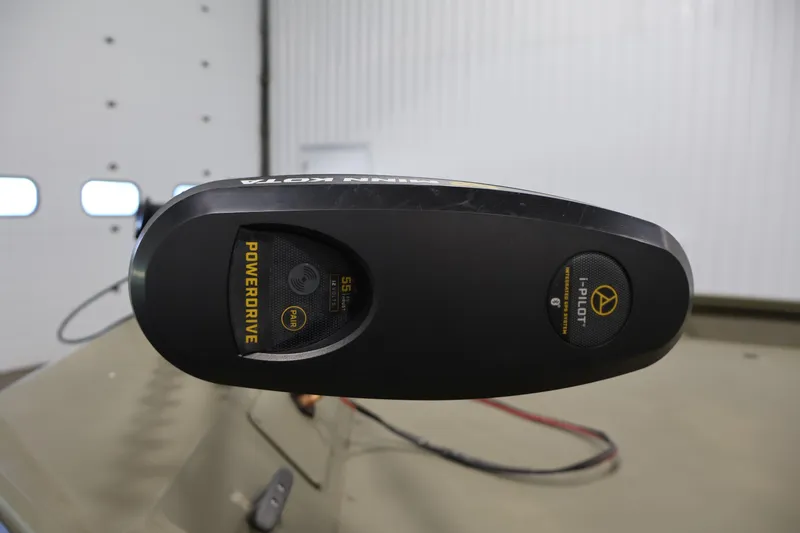 Slide: The Image of Trolling motor on 2023 Tracker Grizzly 1860 MVX CC boat, featuring i-Pilot technology. - 11