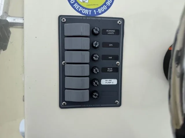 Slide: The Image of Control panel of a 2022 Roth Bilt 18 boat. - 9