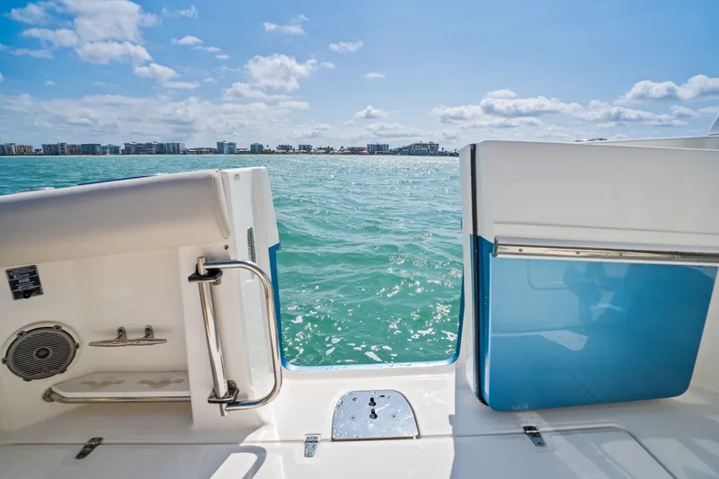 Slide: The Image of View from 2018 Boston Whaler 420 Outrage overlooking the sea. - 16