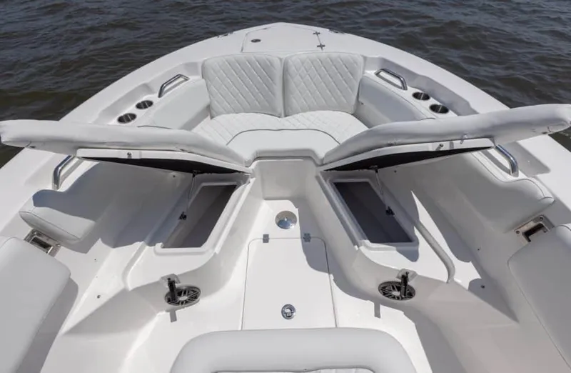 Slide: The Image of Manufacturer Provided Image: 2025 Sea Fox 228 Commander boat interior with open storage compartments. - 23