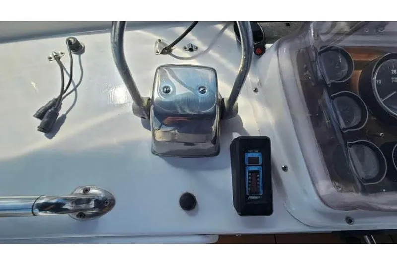 Slide: The Image of Control console of a 1988 Overseas Monk 42 boat. - 19