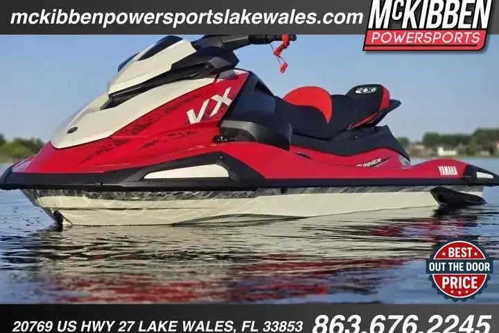 The Image of 2026 Yamaha WaveRunner VX Cruiser on water, showcased by McKibben Powersports, Lake Wales, FL. - 1