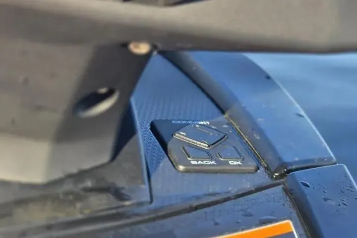 Slide: The Image of 2026 Yamaha WaveRunner VX Cruiser dashboard controls with water droplets. - 21