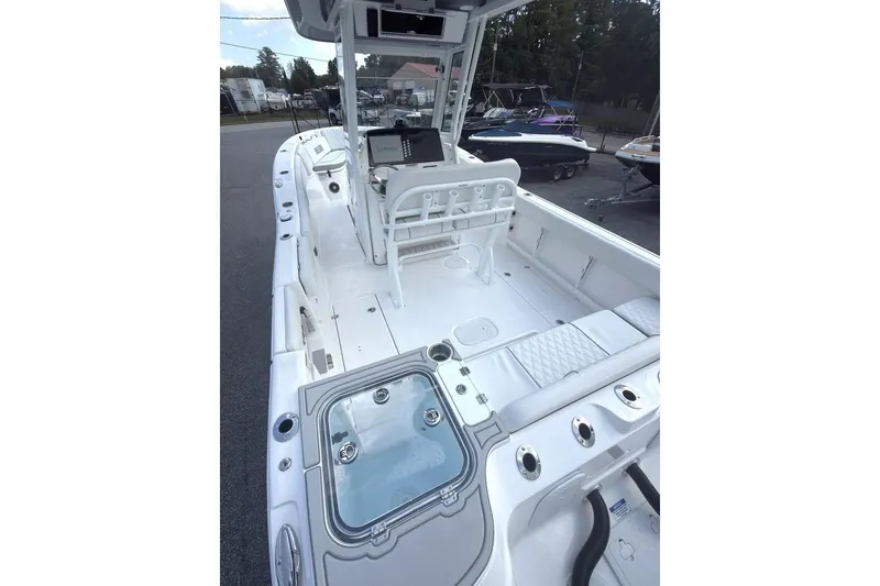 Slide: The Image of 2026 Sea Fox 268 Commander boat interior with seating and control panel. - 5