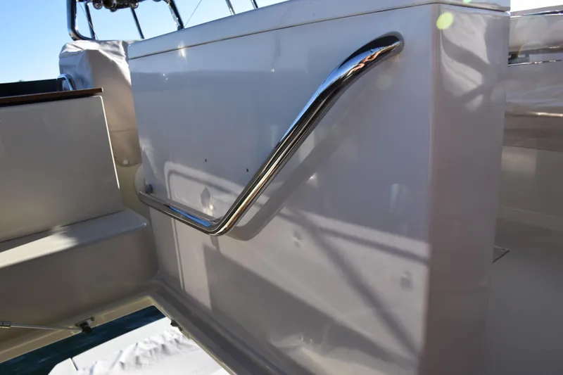 Slide: The Image of Stainless steel handrail on 2016 Beneteau Monte Carlo 5 yacht, showcasing sleek design. - 28