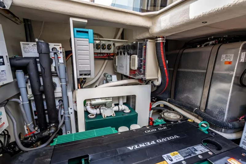Slide: The Image of Engine room of 2016 Beneteau Monte Carlo 5 with Volvo Penta components. - 42