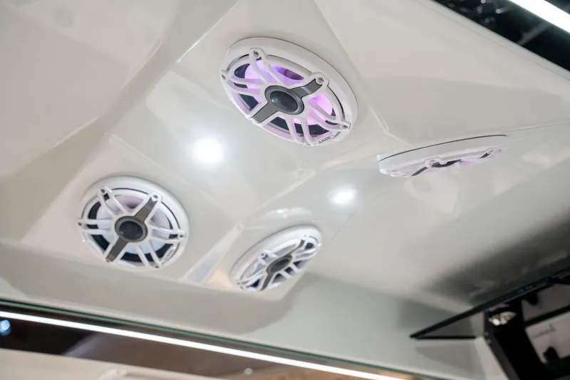 Slide: The Image of Speakers in Caymas 401 DR boat, model year 2027. - 15