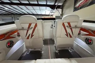 Slide: The Image of Interior of 2021 Velocity 290 Sport Cruiser with stylish seating and modern design. - 21