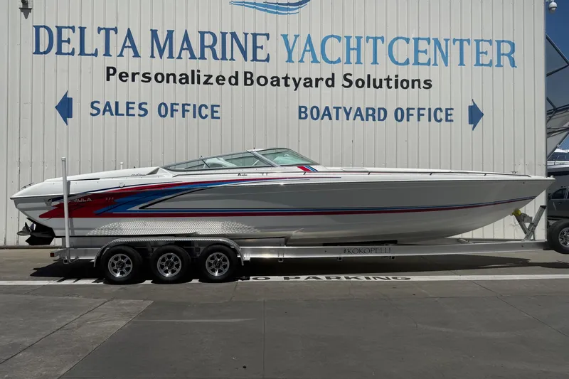 The Image of 2001 Formula 353 FASTech boat on trailer at Delta Marine Yacht Center. - 0