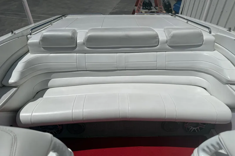 Slide: The Image of 2001 Formula 353 FASTech boat interior with white leather seating. - 15