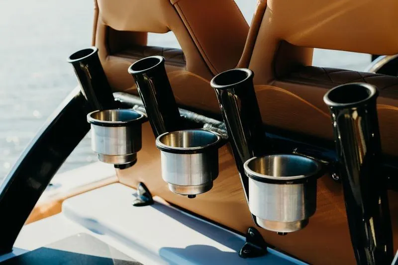 Slide: The Image of Rod holders and cup holders on a 2026 Key West 239 FSR boat. - 43