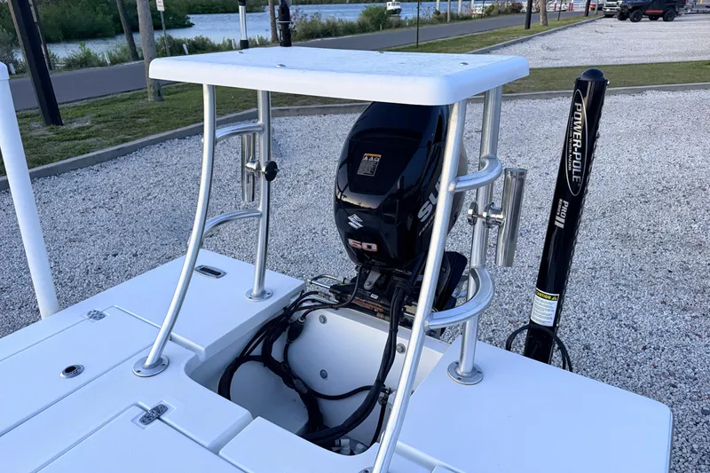 Slide: The Image of 2019 Mitzi Skiffs 17 boat with Suzuki outboard motor and Power-Pole anchor system. - 60