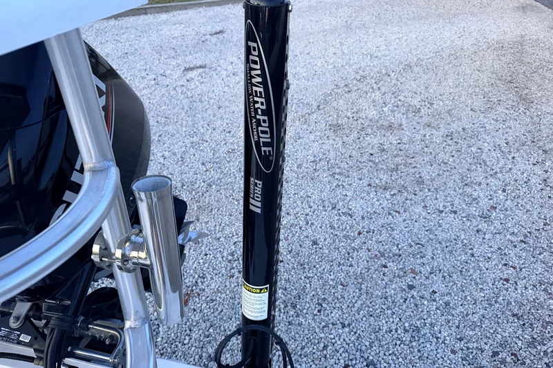 Slide: The Image of Power-Pole anchor on 2019 Mitzi Skiffs 17, gravel background. - 69