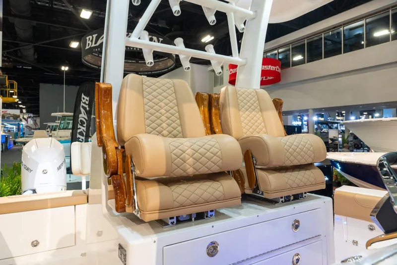 Slide: The Image of Luxurious seating in the 2027 Caymas 29 CT boat. - 8