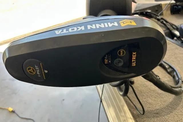 Slide: The Image of Minn Kota Ultrex trolling motor on 2011 G3 Eagle 180 boat deck. - 4