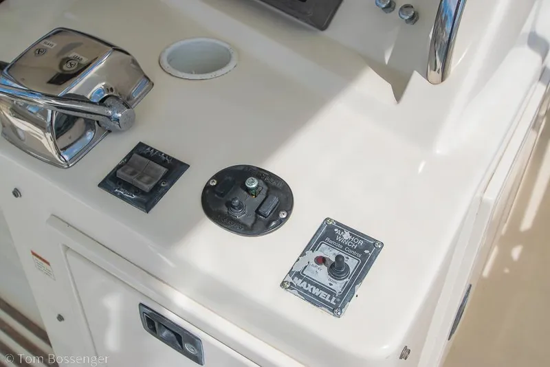Slide: The Image of Control panel of a 1993 Tiara Yachts 4300 Convertible boat. - 46