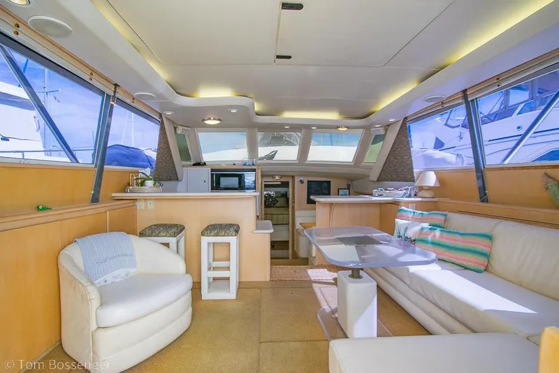 Slide: The Image of Luxurious interior of a 1993 Tiara Yachts 4300 Convertible with modern furnishings. - 8