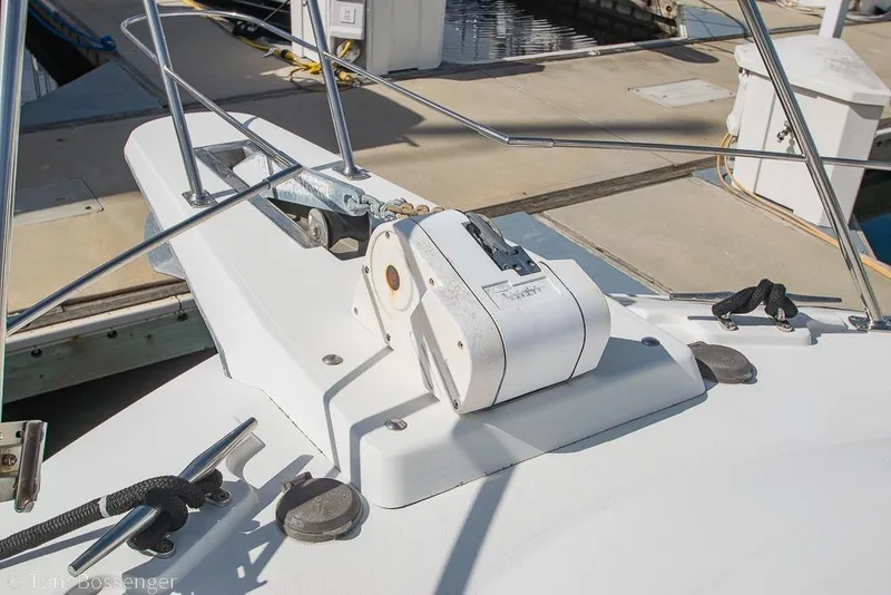 Slide: The Image of Anchor winch on 1996 Carver 370 Aft Cabin Motor Yacht at dock. - 44