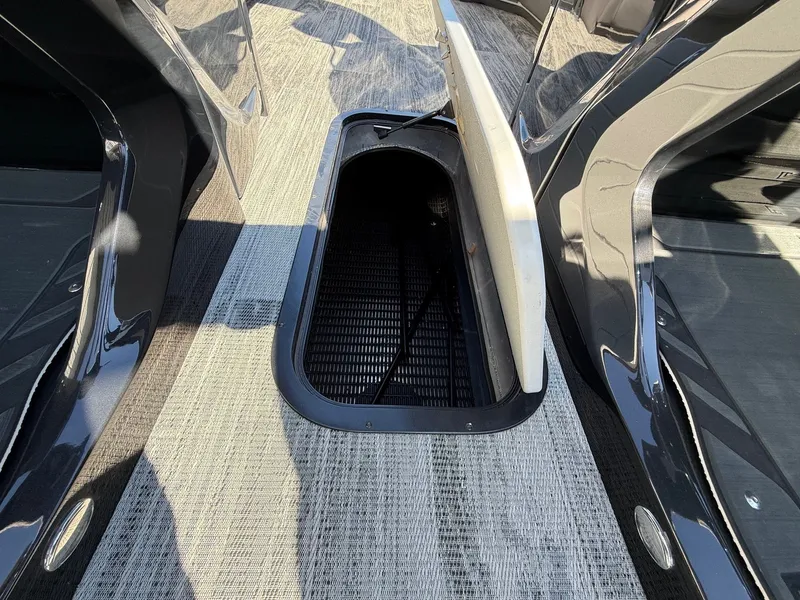 Slide: The Image of 2024 Viaggio Diamante boat with open storage compartment lid. - 39