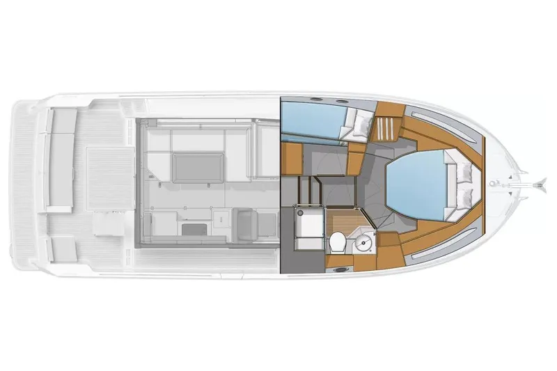 Slide: The Image of Manufacturer Provided Image: Floor plan of 2026 Beneteau Swift Trawler 37 Fly, showcasing interior layout. - 9