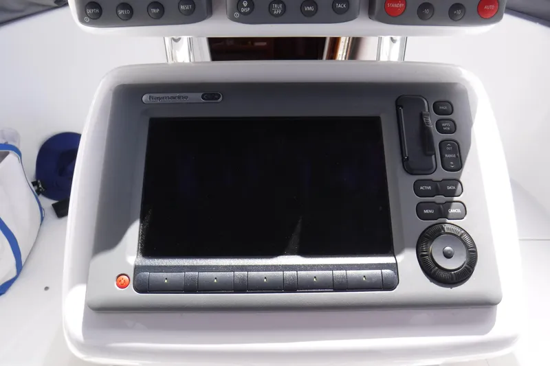 Slide: The Image of Raymarine navigation system on 2010 Catalina 375 sailboat dashboard. - 18