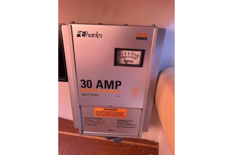 Slide: The Image of Charles 30 AMP battery charger, 5000 SP series, installed on Catalina 375, 2010 model. - 60