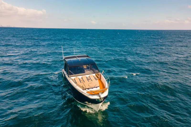 Slide: The Image of Luxury Hanover 387 yacht cruising on open sea, 2024 model. - 7