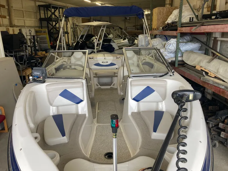 Slide: The Image of 2007 Glastron GT 205 boat in warehouse, interior view. - 5