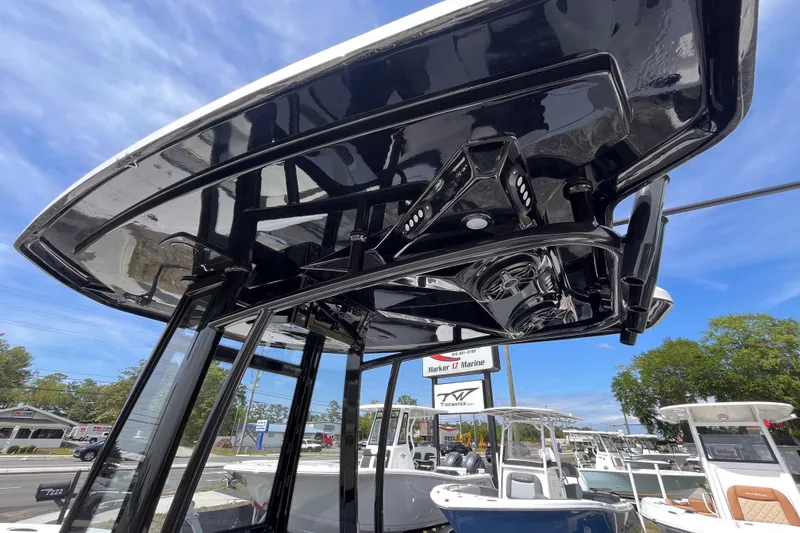 Slide: The Image of Tidewater 2300 Carolina Bay 2026 boat roof and electronics. - 13