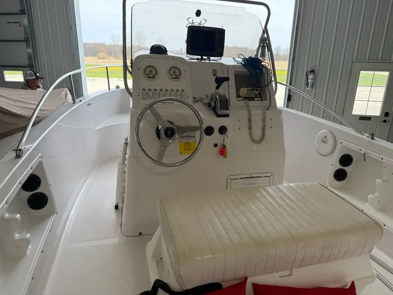 Slide: The Image of Interior view of a 2000 Pro-Line 21 Walkaround boat. - 2
