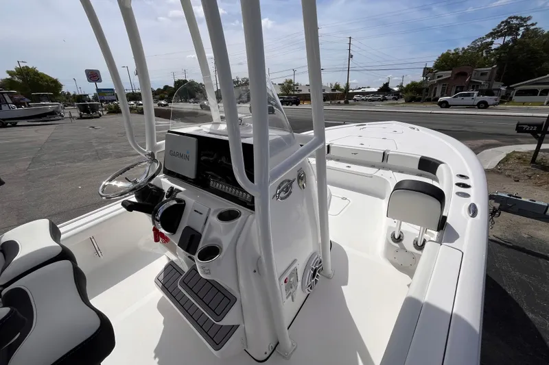 Slide: The Image of 2026 Tidewater 2300 Carolina Bay boat interior with Garmin navigation system. - 14