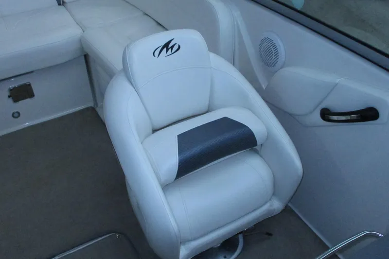 Slide: The Image of White seating in a 2011 Monterey M3 Sport Boat interior. - 5