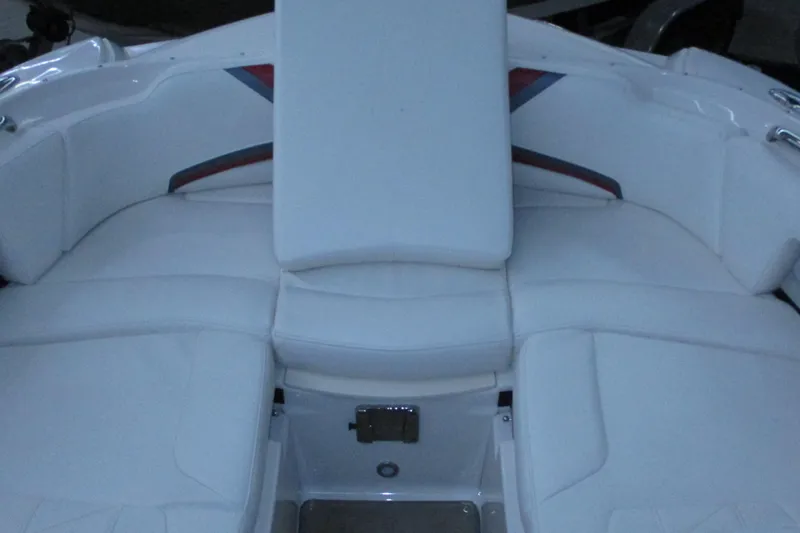 Slide: The Image of 2011 Monterey M3 Sport Boat interior with white cushioned seating. - 7