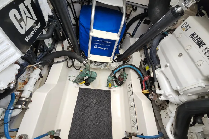 Slide: The Image of Engine room of 2009 Cabo 36 Express with CAT Marine Power components. - 19