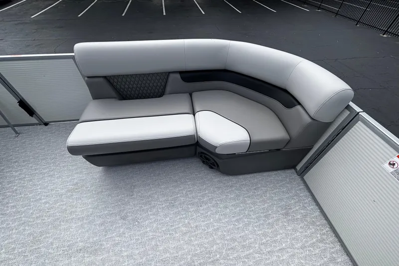 Slide: The Image of 2026 Princecraft Vectra 21 RL pontoon boat with sleek, modern seating design. - 10