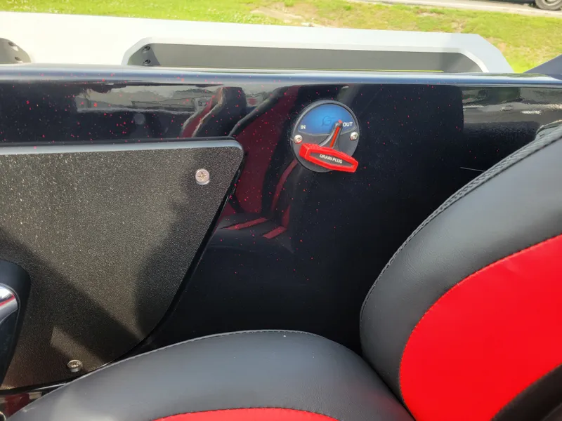 Slide: The Image of 2025 Bass Cat Jaguar interior view with drain plug. - 28