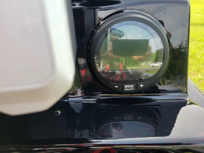 Slide: The Image of Close-up of a Bass Cat Jaguar 2025 control panel. - 32