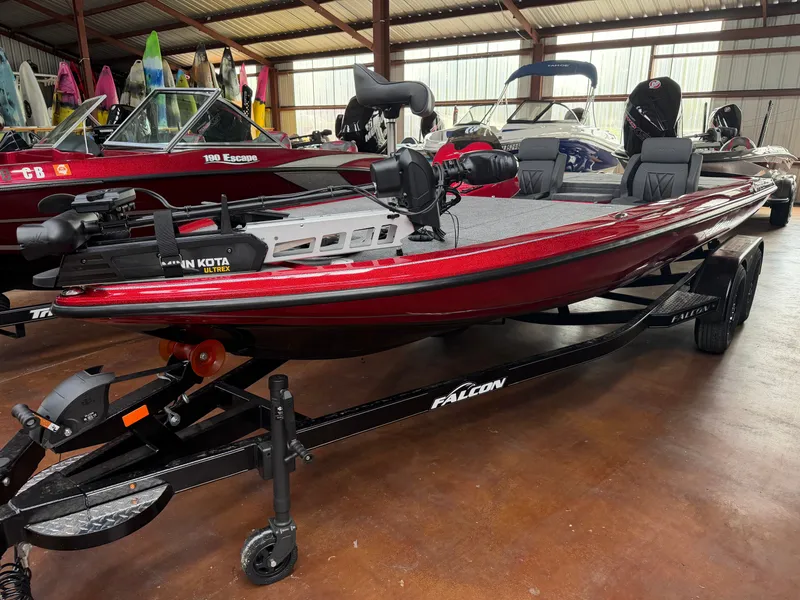 The Image of Red Falcon F195 boat 2026 in a warehouse setting. - 1