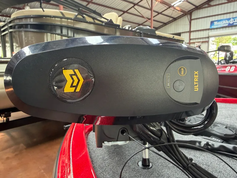 Slide: The Image of Falcon F195 2026 boat with Ultrex motor in a warehouse. - 10