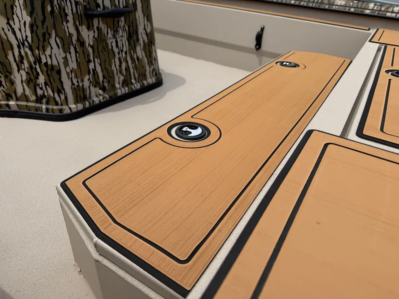 Slide: The Image of Close-up of Avid 20CC Rogue boat deck, model year 2026. - 17