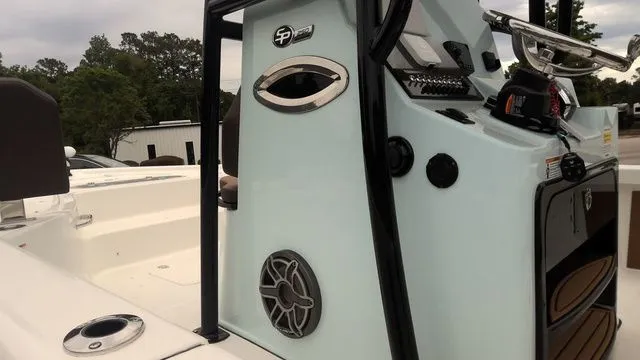 Slide: The Image of Sea Pro 250 Bay 2026 boat console with speaker. - 4
