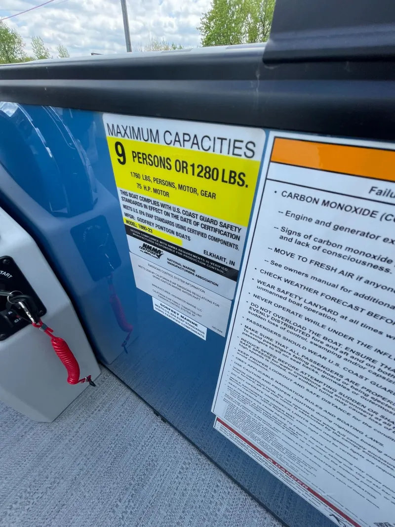 Slide: The Image of Safety label on Godfrey EX 1880CX CRUISE 2026 boat. - 15