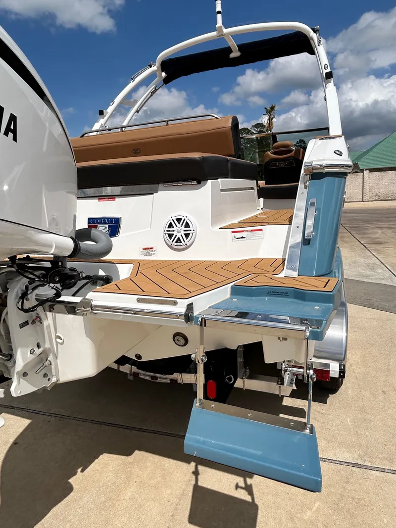 Slide: The Image of 2022 Cobalt R4 Outboard boat with teak platform. - 9